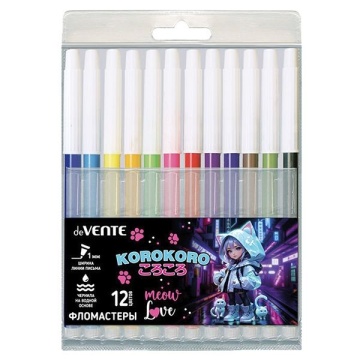Фломастеры 12цв "Korokoro" смываемые невент колп пласт упак е.п
