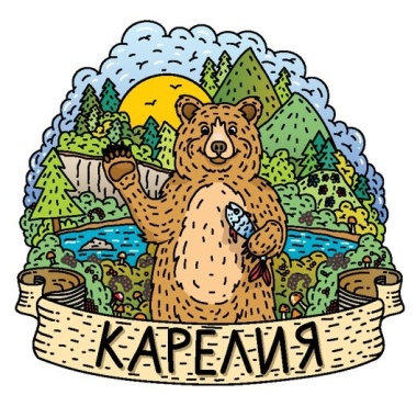 Магнит сувенирный Карелия. Карельский медведь, 3D, дерево