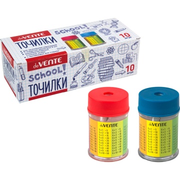 Точилка пласт. с контейнером 1 отв. "School. Таблица умножения"