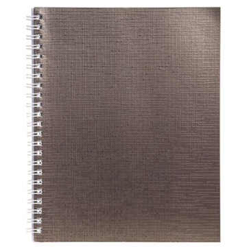 Тетрадь А5  48л кл. гребень бумвинил Hatber "METALLIC Коричневая" без полей