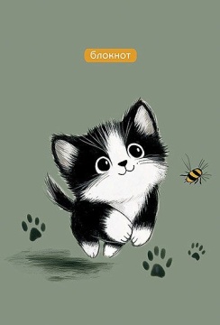 Блокнот А6  40л гребень "Котик. Лапки" клетка