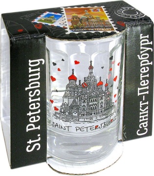 Стопка "СПб. Спас, сердечки" стекло