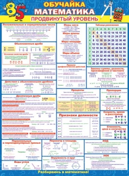 Плакат 45*60см "Обучайка математика (продвинутый уровень)"