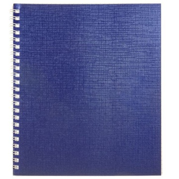 Тетрадь А5 48л кл бумвинил, Синяя Metallic, гребень