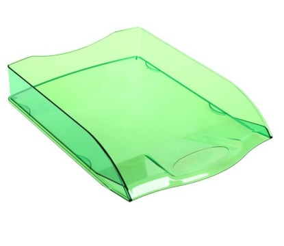 Лоток д\бумаг гориз. Оптима прозрачно-зеленый