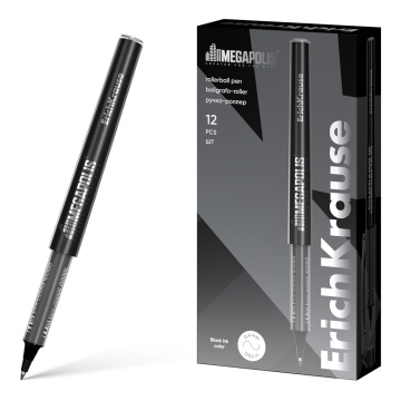 Ручка-роллер ErichKrause MEGAPOLIS Stick 0.5, цвет чернил синий (в коробке по 12 шт.)