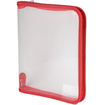 Папка д/тетрад. А5 (230*180*25) 1отд. молния вокруг, пластик "Офис б/цв Красная"