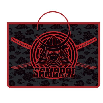 Папка А4 (335*235*55) с ручками, молния, пластик "Самурай"