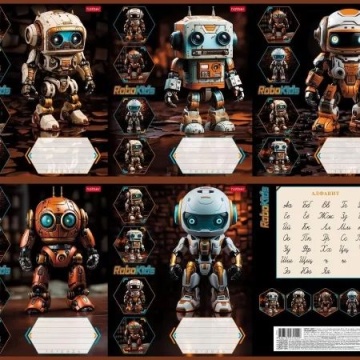 Тетрадь А5 18л лин. Hatber "Робо" белизна 100%