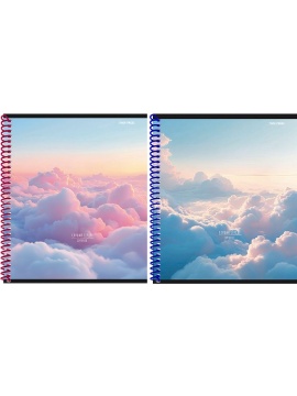 Тетрадь А5 48л кл. гребень Проф-Пресс "Полет над облаками" софт-тач