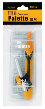 Циркуль металл. Deli козьяножка, блистер, корп. ассорти