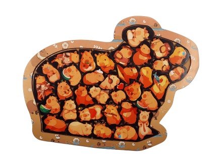 Пазлы в рамке деревянные 34 элемента 19*26см "Капибары"