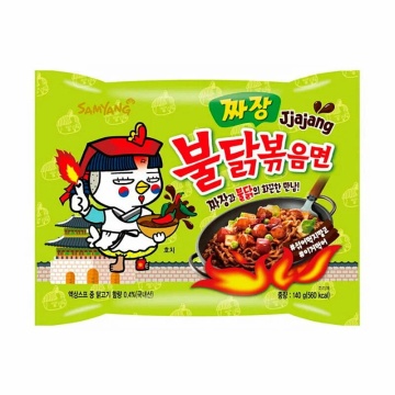 Лапша быстрого приготовления со вкусом жгучей курицы с соусом из черн.бобов  "SAMYANG" 140гр./пачка