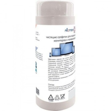 Салфетки чистящие д/монитора и пластика, влажные, 100шт/туба