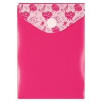 Конверт на кнопке А7  80*110мм COMIX красный с узорами