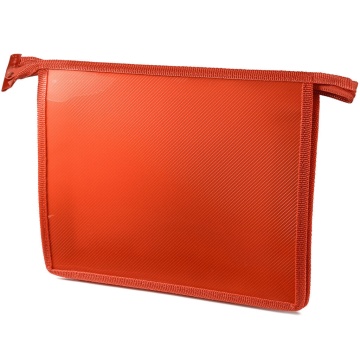 Папка д/тетрад. А5 (230*190*25) 1отд. молния сверху "Офис непрозр. Красная"