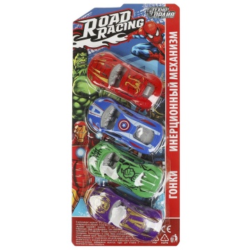 Набор машинок пластик. 4шт, 7см "Road Racing"