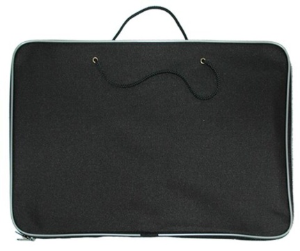 Папка А3 (475*340*20) с ручками, молния, ткань "Чёрная"