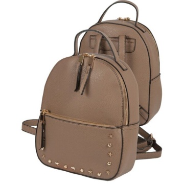 Рюкзак подростковый 27*20*9см deVENTE "Светло-коричневый" кожзам, матовый 1 отд. на молнии, карман