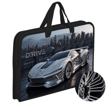 Папка для тетрадей. А4. Пластиковая, с ручками. Фольга. SILVER AUTO