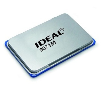 Подушка штемпельная настольная 56*90мм, металл, синяя