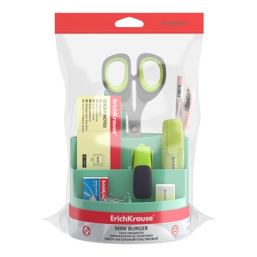 Набор настольный вращающийся пластиковый ErichKrause Mini Burger, Powder, оливковый