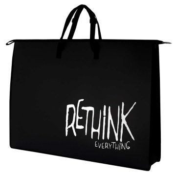 Папка А2 (650*470*110) с ручками, молния сверху, пластик "Переосмысли!"