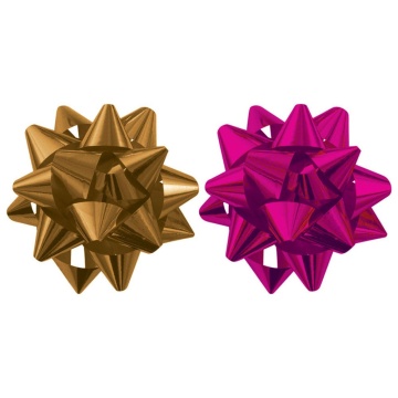 Набор бантов 5см  2шт Звезды, металлик, ассорти