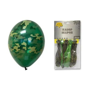 Набор шаров с рисунком 12" "Камуфляж" 36см 5 шт