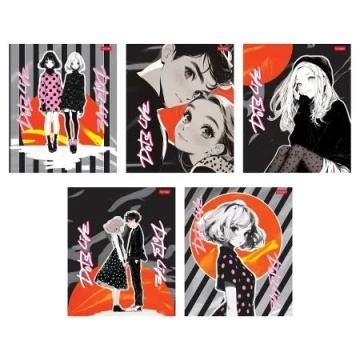 Тетрадь А5 48л кл. Hatber "Dots Life" выб.лак., 5 диз.в спайке, белизна 100%