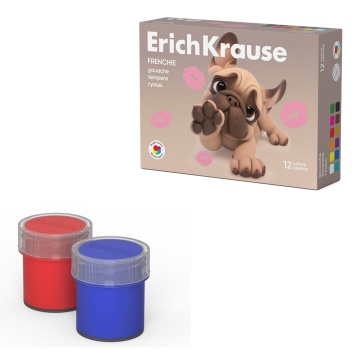 Гуашь ErichKrause Frenchie 12 цветов по 17 мл (в коробке 12 шт)
