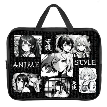 Папка для тетрадей. А4. АНИМЕ КОМИКСЫ. Текстиль, ручка тесьма. 350*265*80 мм