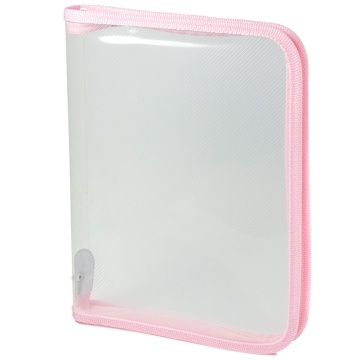 Папка д/тетрад. А5 (230*180*25) 1отд. молния вокруг, пластик "Офис б/цв Розовая