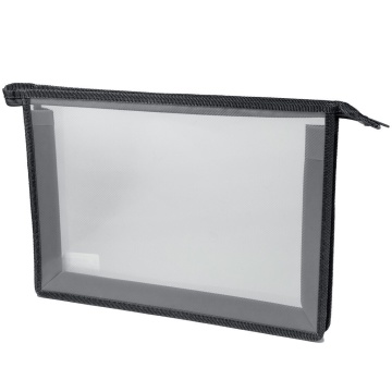 Папка д/тетрад. А4 (325*230*25) молния сверху, пластик "Офис б/цв Чёрная"