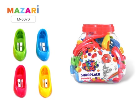 Точилка пластиковая, SHOES, 1 отверстие для заточки, без контейнера для стружки, ассорти 4 цвета, пл