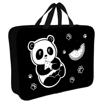 Папка А4 (360*270*80) с ручками, молния, ткань "Панда Катюша"