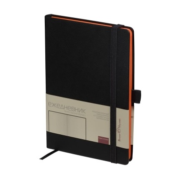 Ежедневник недат. А5 136л., тв.пер., иск.кожа "Monaco. Черный" лин., резинка, ляссе