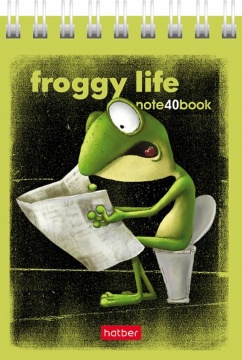 Блокнот А7  40л гребень "Лягух Кир" клетка