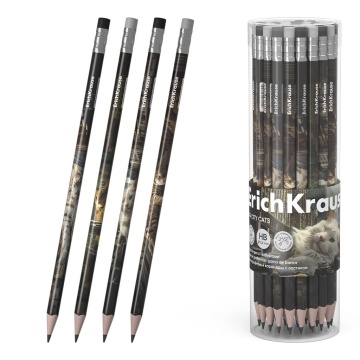 Карандаш Big City Cats НВ трехгранный с ластиком, тубус