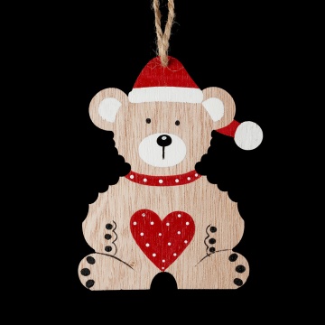 Украшение ErichKrause Decor Медвежонок с сердцем 12см, дерево