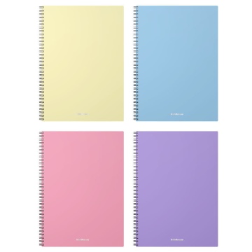 Тетрадь А4  80л кл. гребень Erich Krause  пласт.обл. "Pastel"