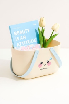 Корзина для хранения "Милое личико" голубая