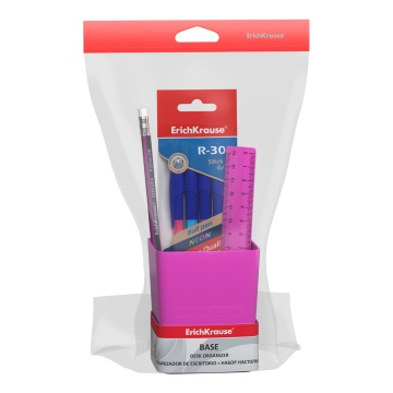 Набор настольный пластиковый ErichKrause Base, Caribbean Sunset, маджента