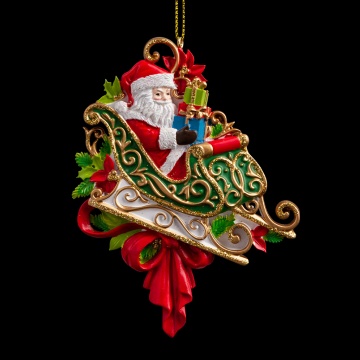 Украшение ErichKrause Decor Дед Мороз в санях 12см