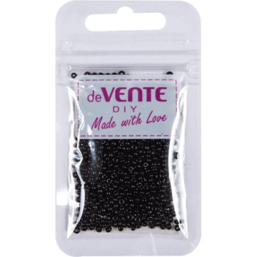 Бисер круглый "deVENTE. Opaque"  2 мм, 10гр, стекло, матовый, черный
