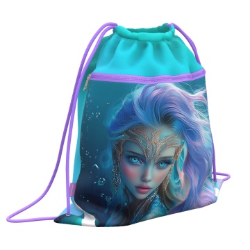 Мешок для обуви ErichKrause с карманом на молнии 500x410мм Aquamarine