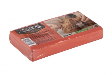 Пластилин скульптурный 500гр. твёрдый, терракотовый