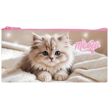 Пенал ткань, на молнии. "Пушистое счастье" (220*120 мм)