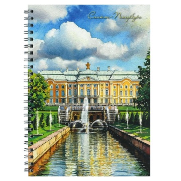 Блокнот А5  48л гребень "Петергоф" кл., мат.лам.