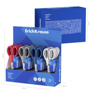 Ножницы EK "EasyCut" 17 см, ассорти